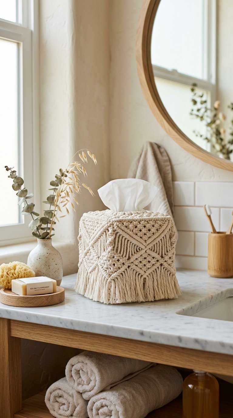 Hang a Macrame Tissue Box Cover