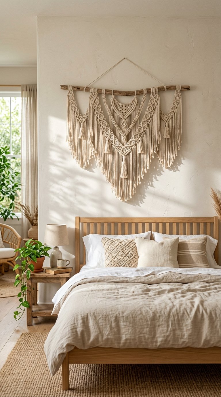 Hang a Macrame Wall Hanging Above the Headboard