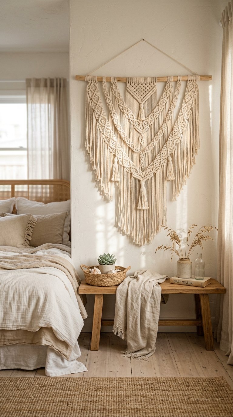 Hang a Macrame Wall Hanging for Handcrafted Texture