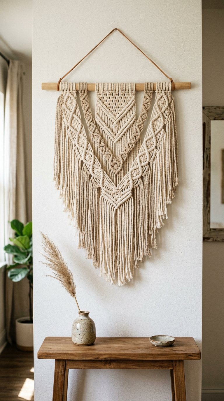 Hang a Macrame or Woven Wall Hanging