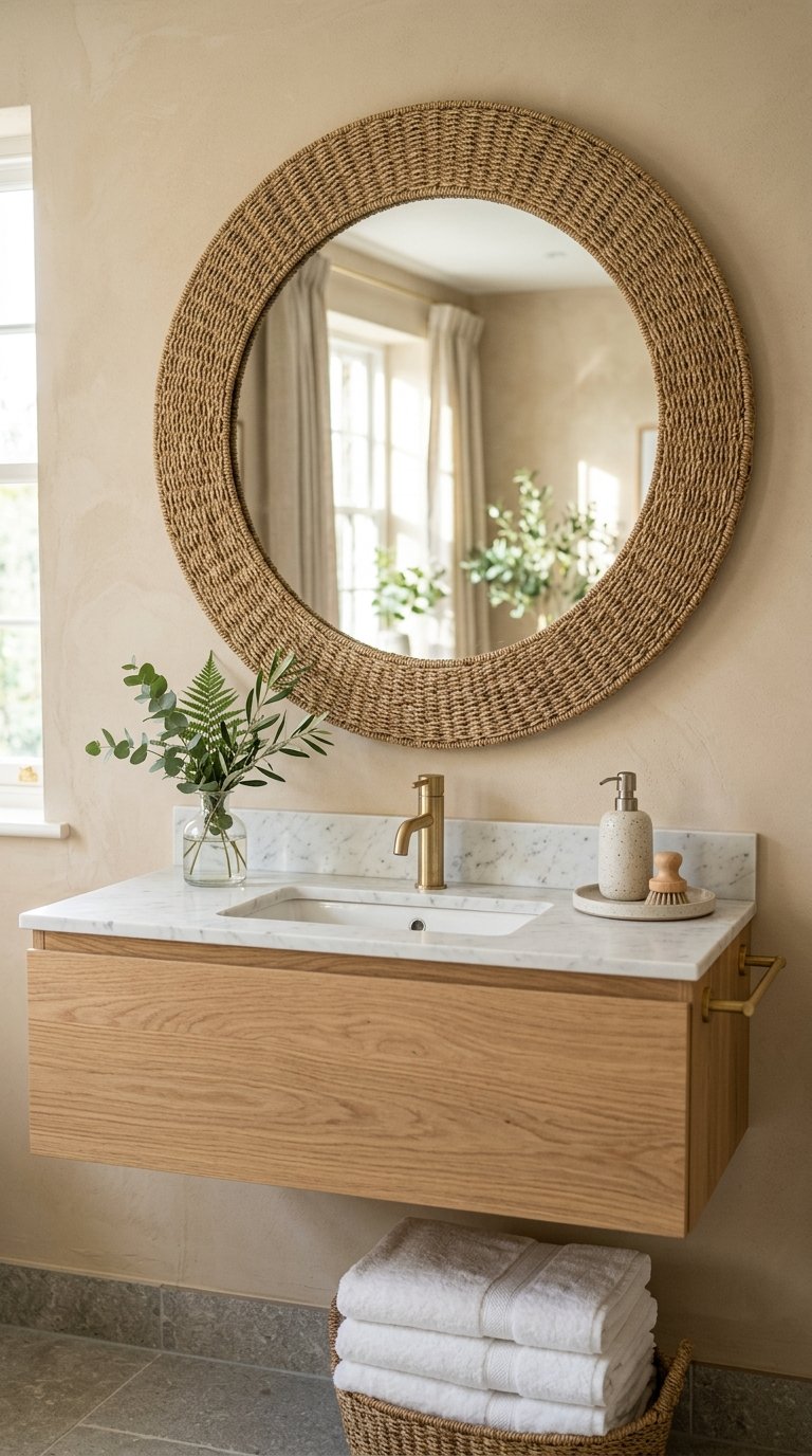 Hang a Woven Seagrass Mirror