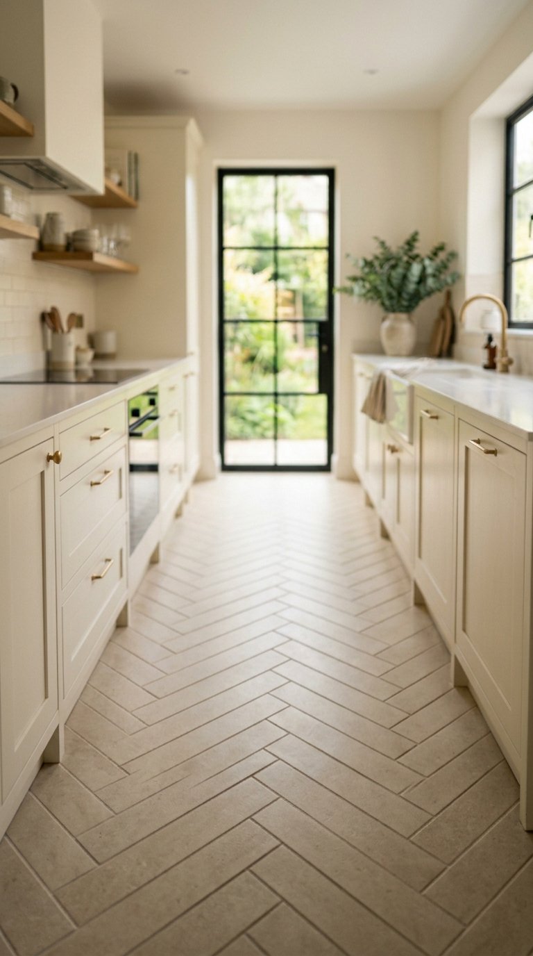 Herringbone Tile in a Neutral Tone