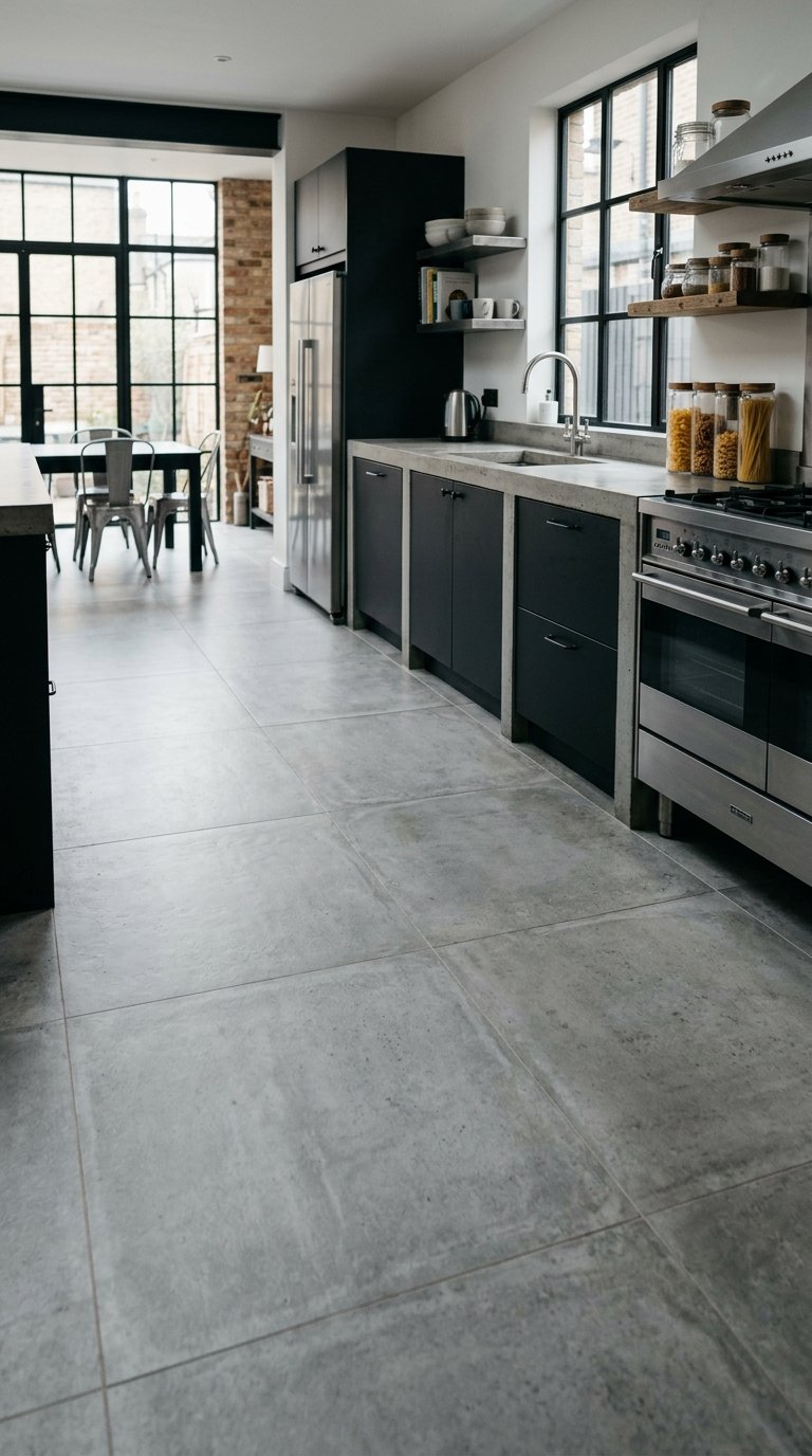 Industrial Concrete-Look Porcelain Tile