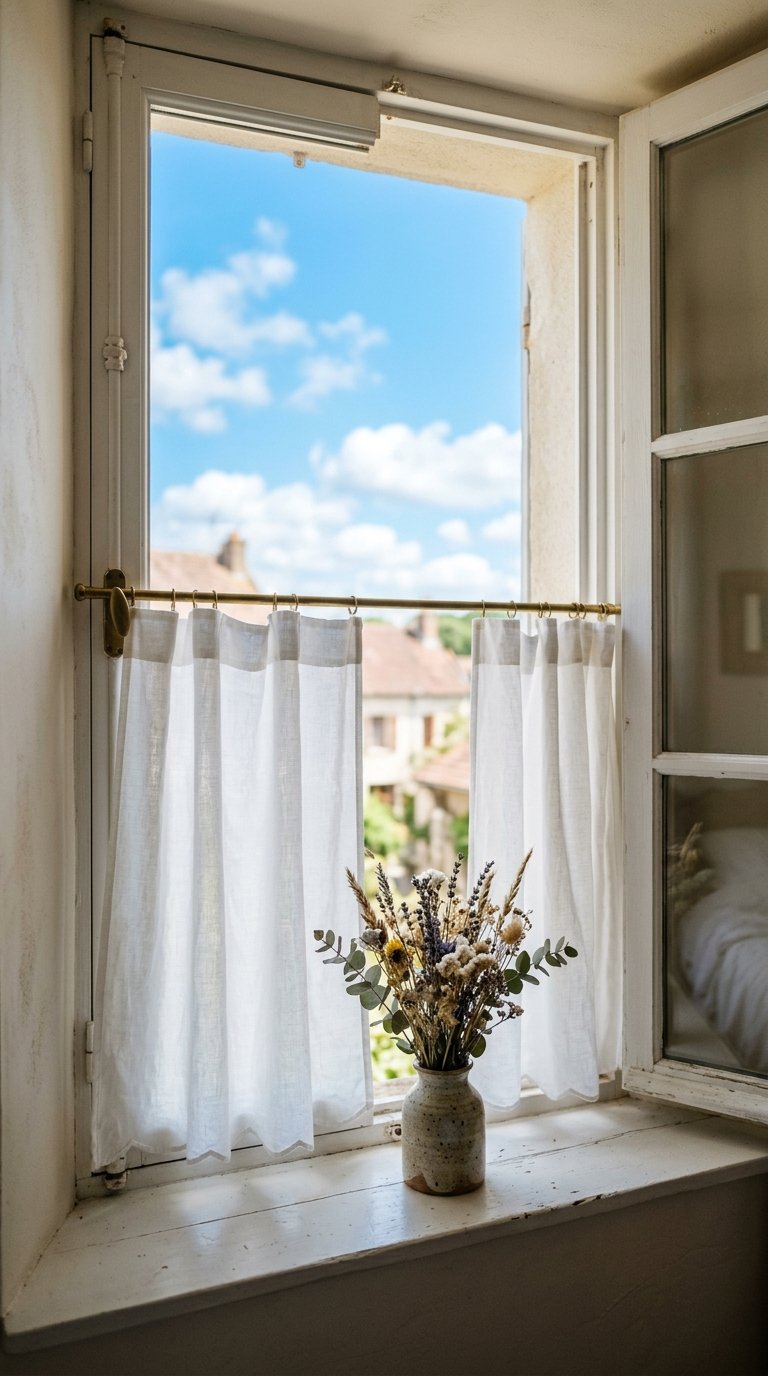 Install Cafe Curtains for Street-Level Bedrooms
