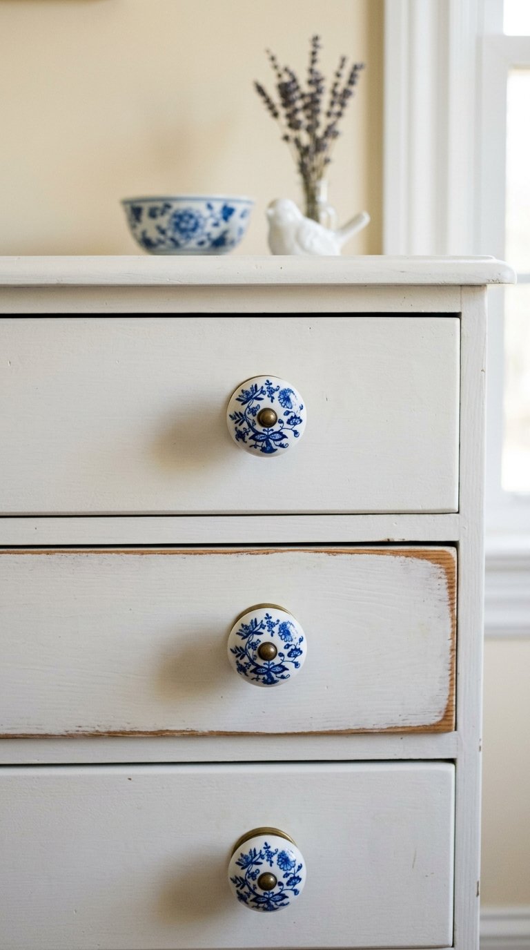 Install Chinoiserie Cabinet Hardware Throughout the Bedroom
