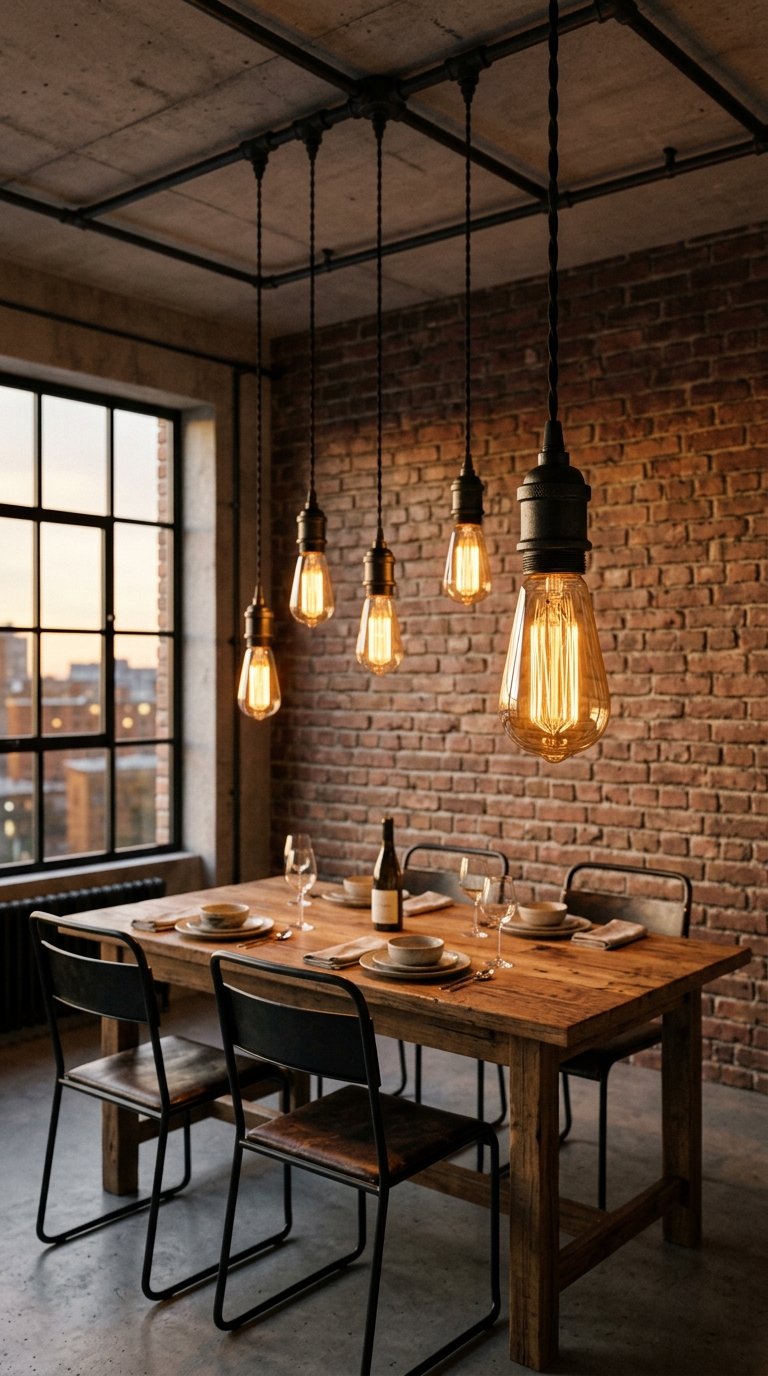 Install Edison Bulb Pendant Lights on Industrial Pipe Fittings
