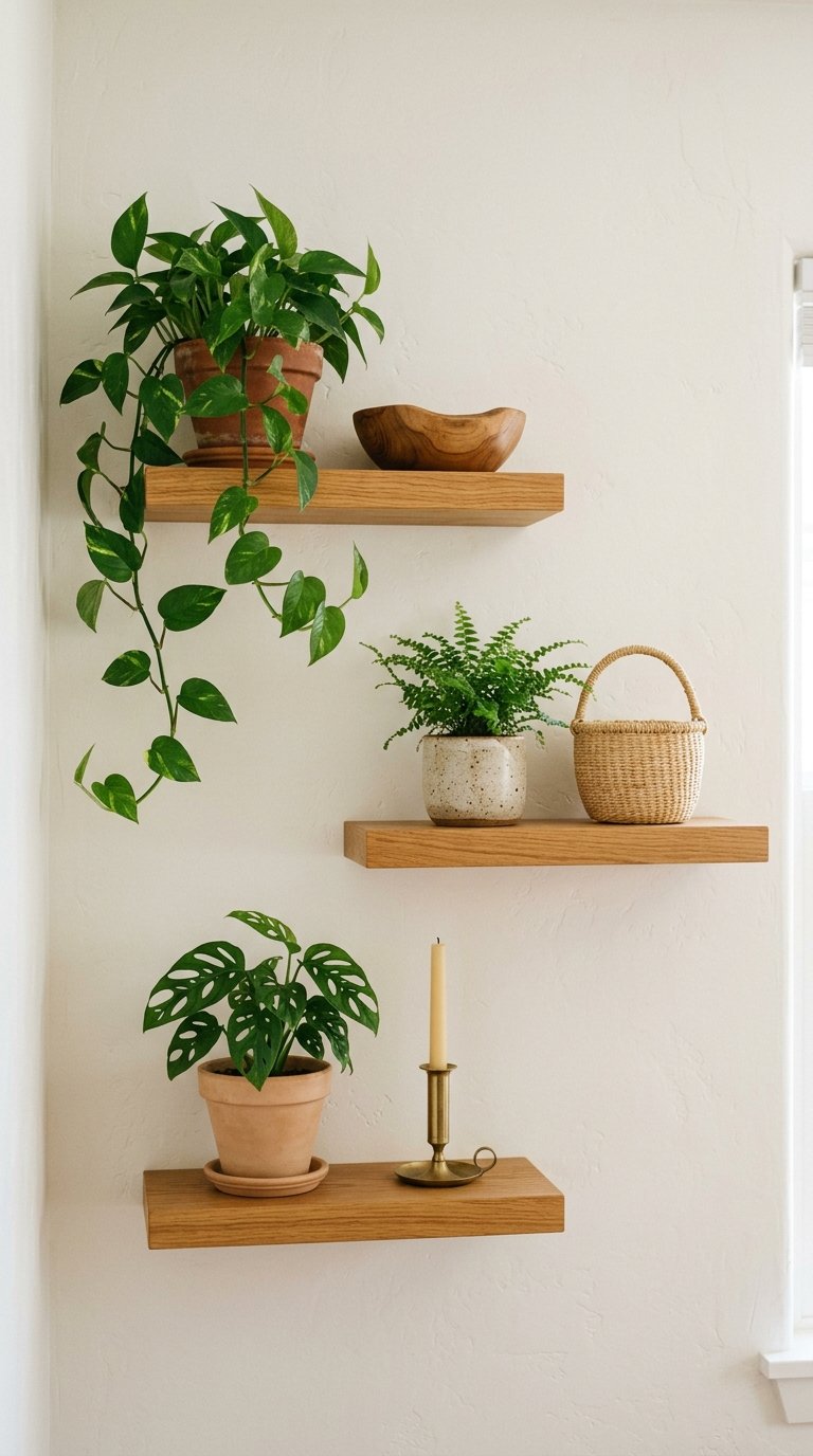 Install Floating Shelves for Plant Display