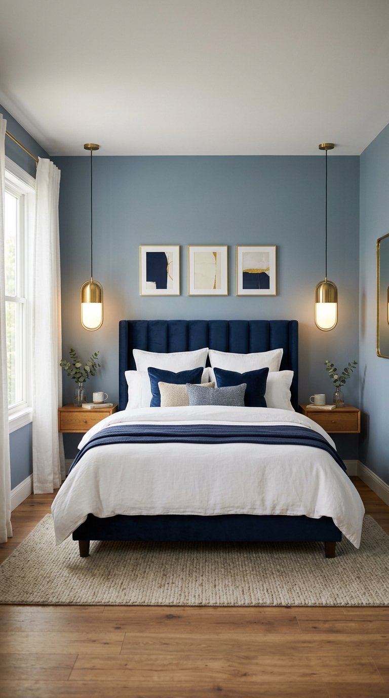 Install Gold Pendant Lights Above the Bed