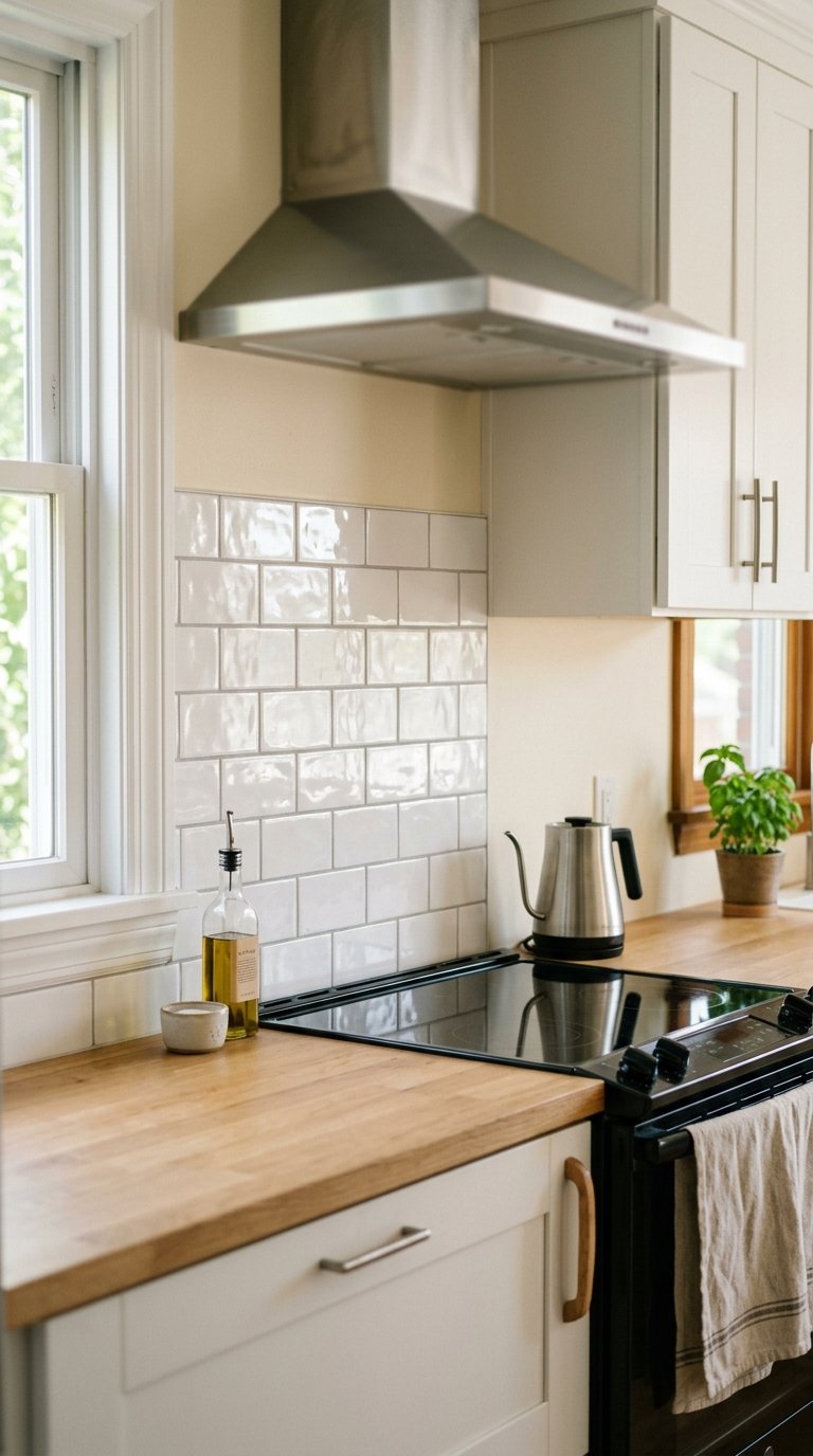 Install Peel-and-Stick Tiles as a Faux Backsplash