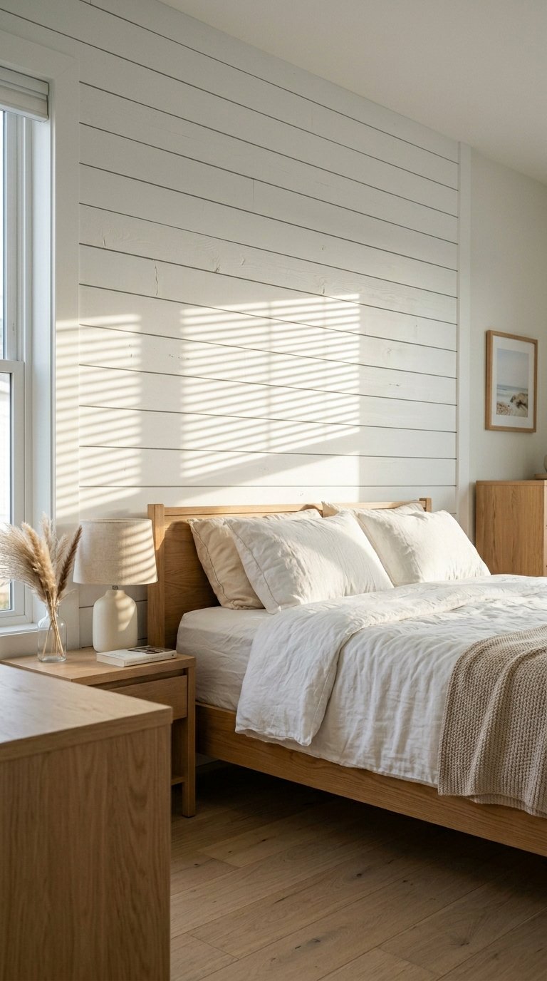 Install Shiplap Planks on the Headboard Wall