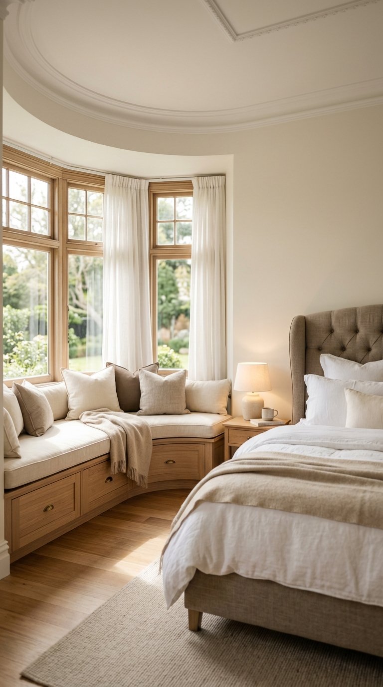 Install a Built-In Window Seat Bench at the Bedroom Bay