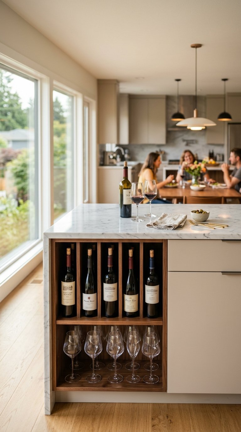 Install a Built-In Wine Rack at the End of the Peninsula