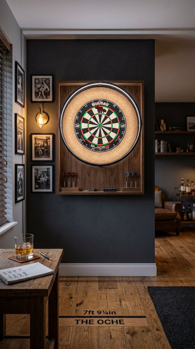 Install a Dart Board Wall with Proper Lighting