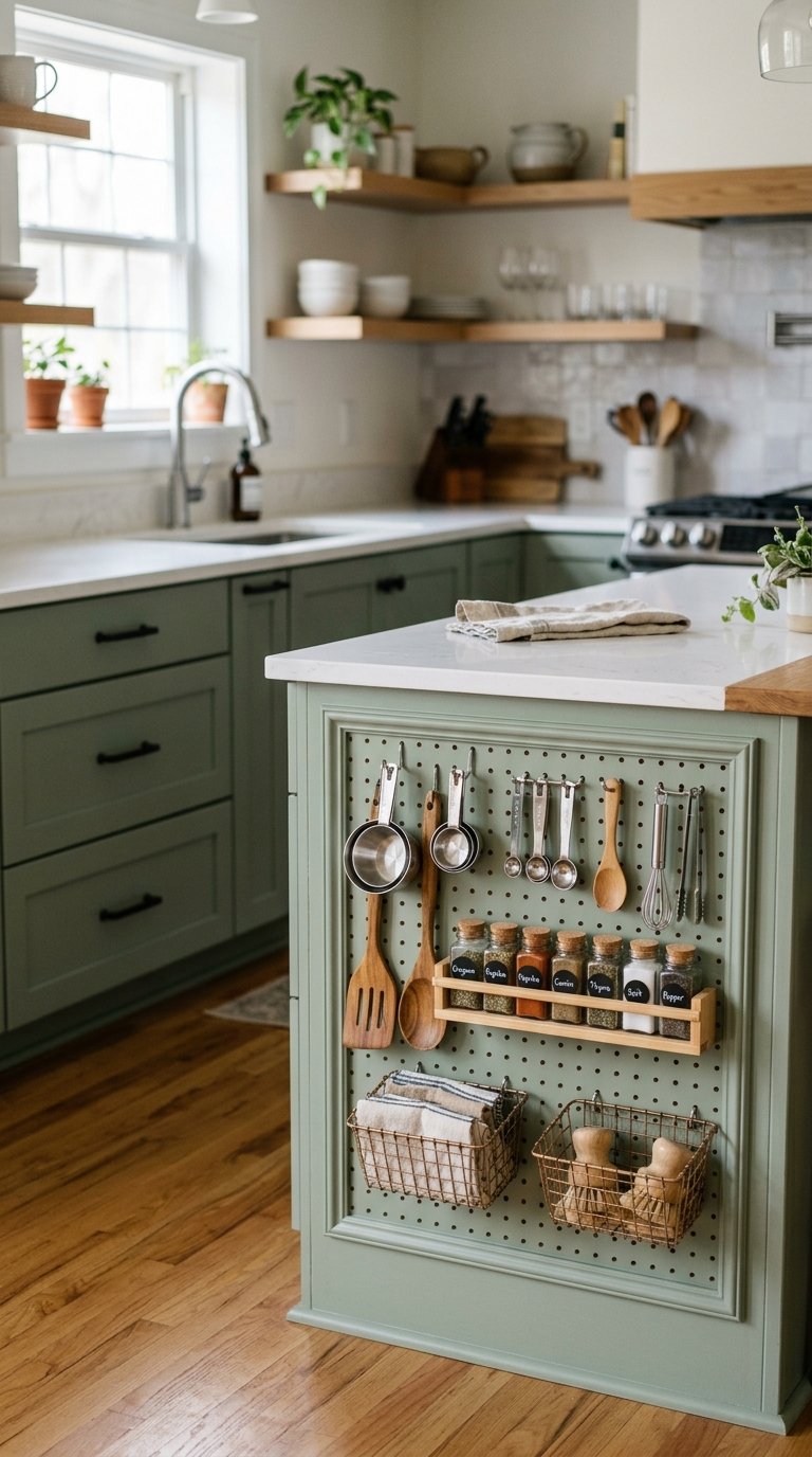 Install a Pegboard Panel on the End of the Peninsula