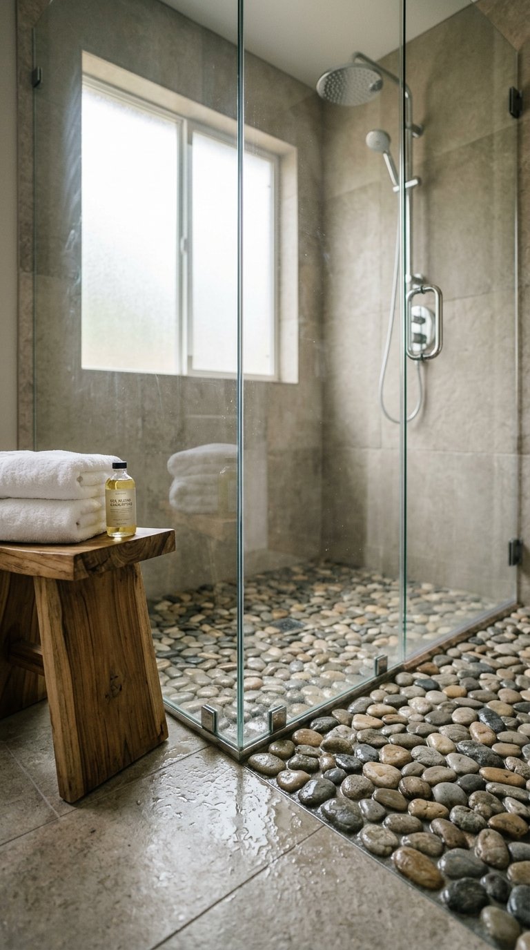 Install a River Rock Shower Floor