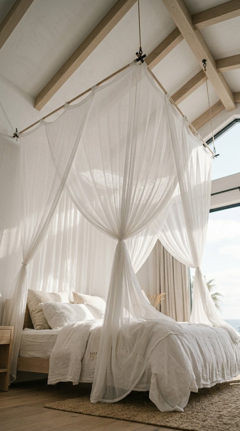 Install a Sheer Canopy Above the Bed