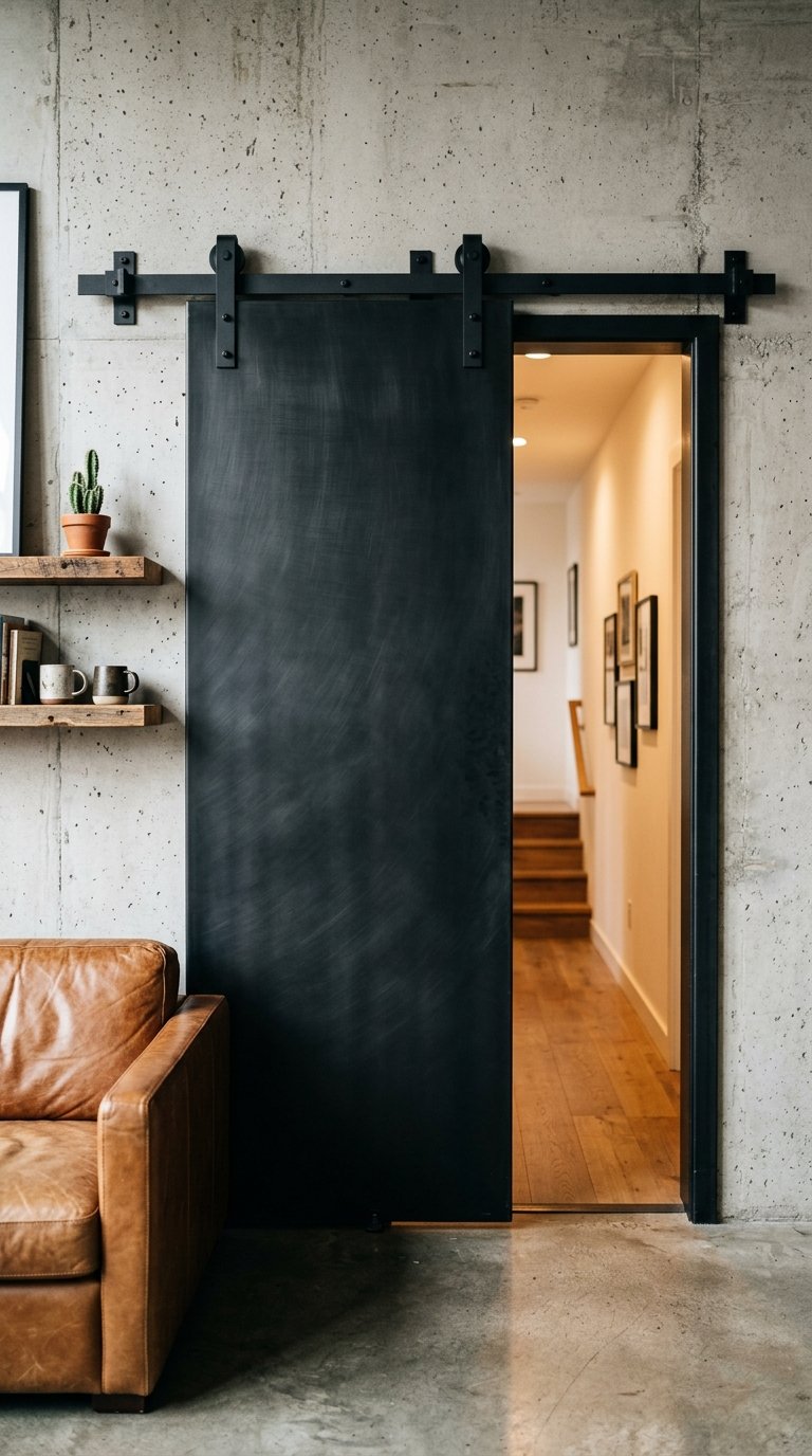 Install a Sliding Barn Door in Black Steel
