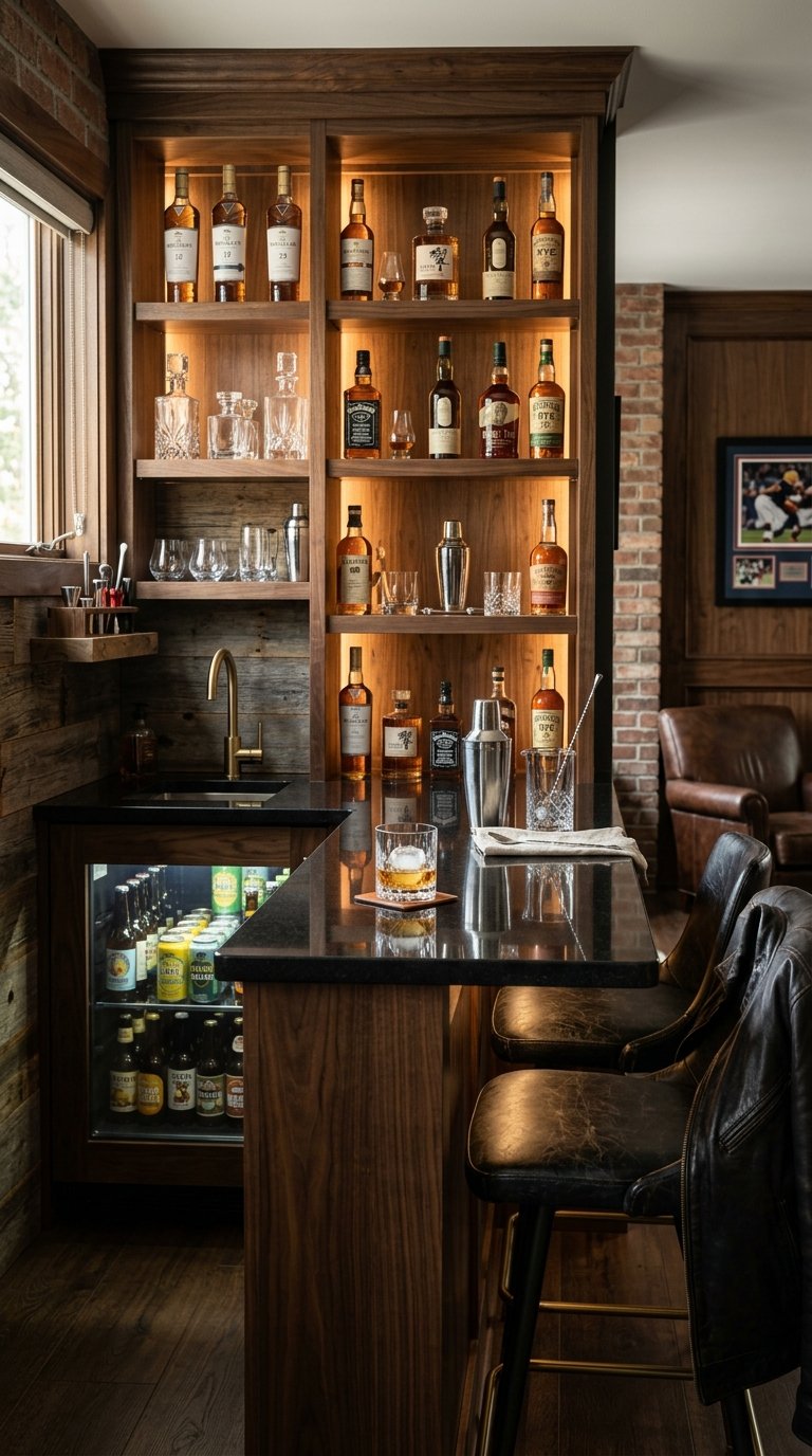 Install a Wet Bar with a Dedicated Drinks Fridge