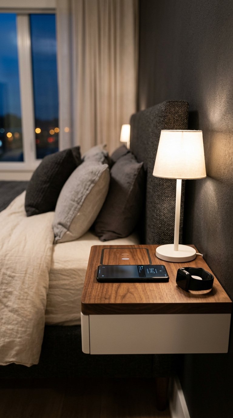 Integrated USB Charging Built Into the Bedside Setup
