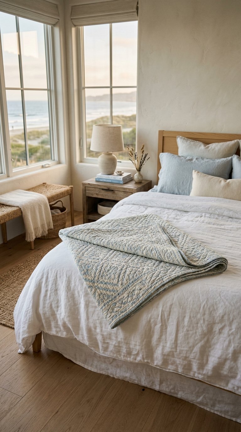 Invest in a Quilted Coverlet for Texture and Warmth