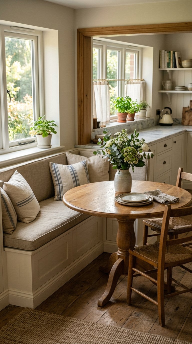 Kitchen Banquette Seating Built Into a Corner