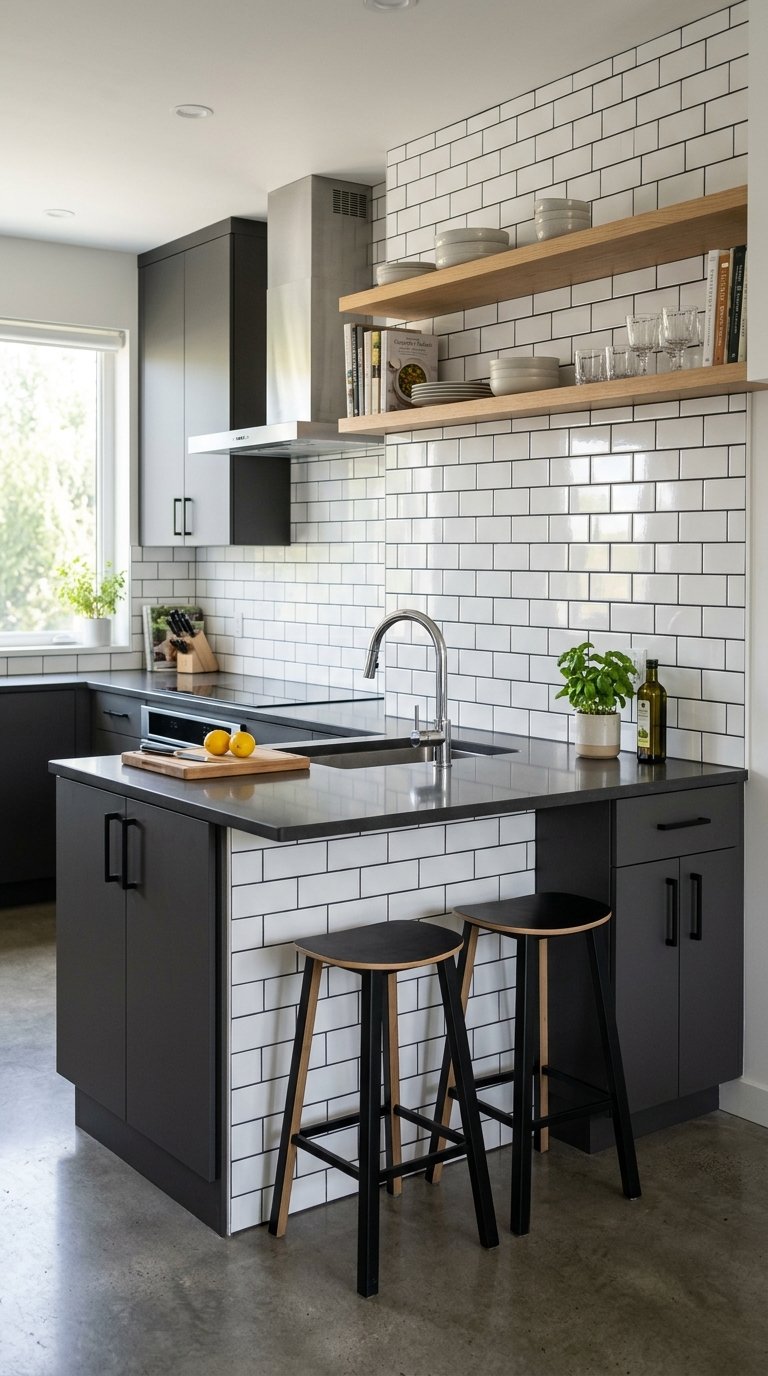 Subway Tile Back Panel