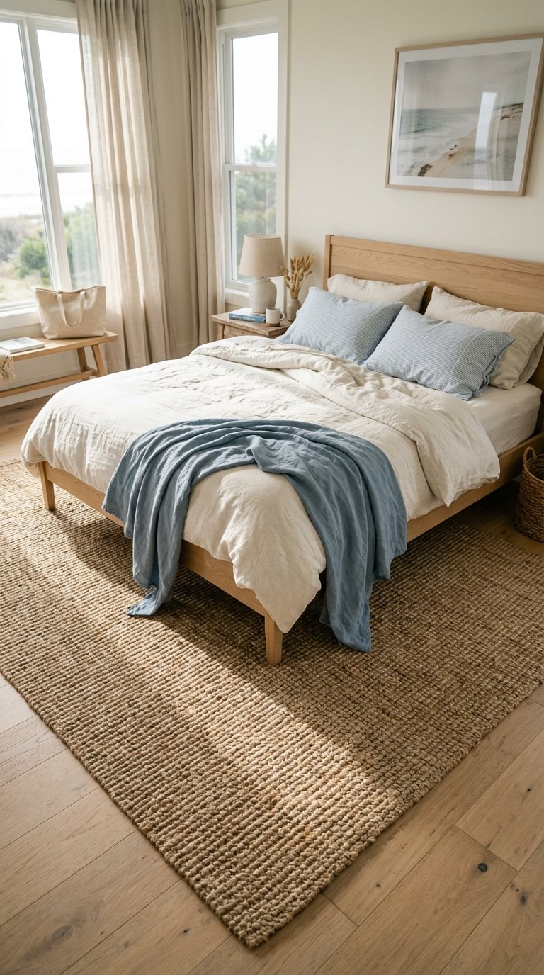 Lay a Jute or Seagrass Area Rug as the Room's Textural Foundation