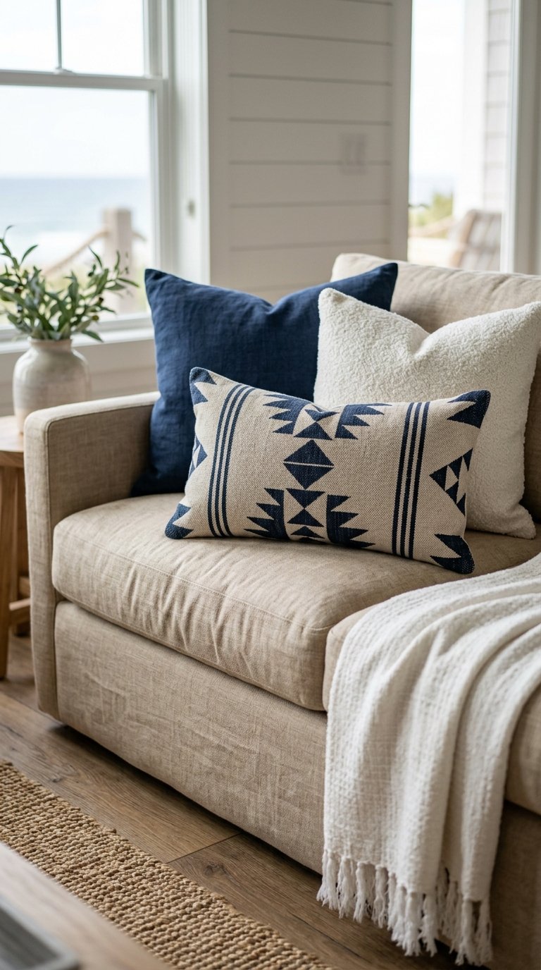 Layer Blue and White Textiles Without Going Full Nautical