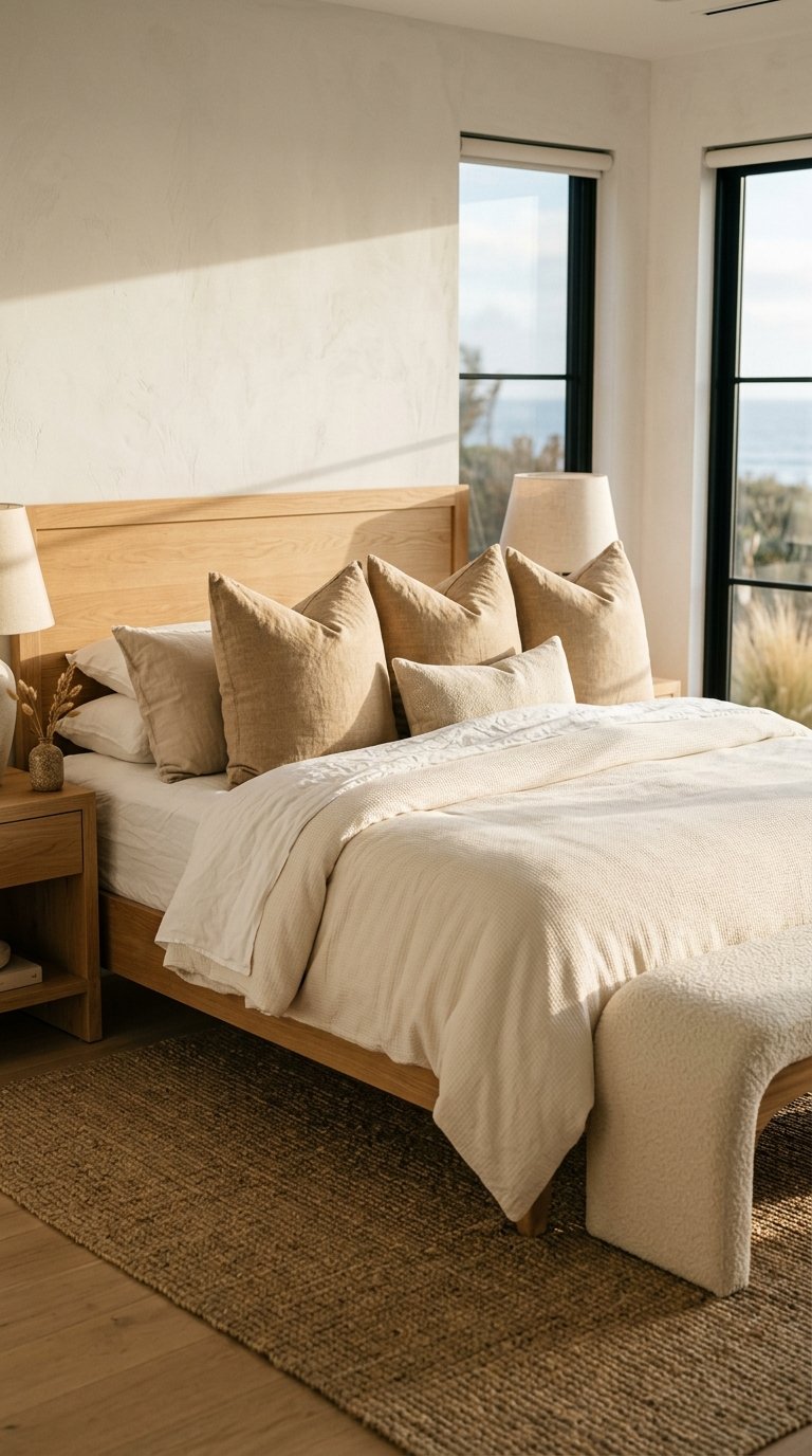 Layer Euro Shams in a Warm Oat or Sandy Neutral