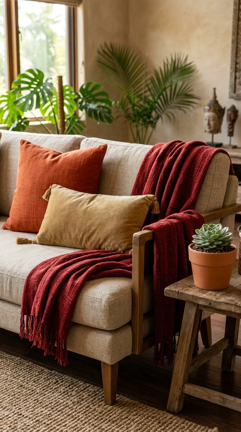 Layer Textiles in Warm Earth Tones