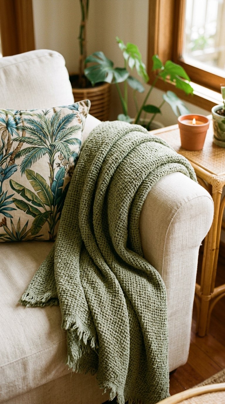 Layer Throw Blankets in Natural Fiber Textures