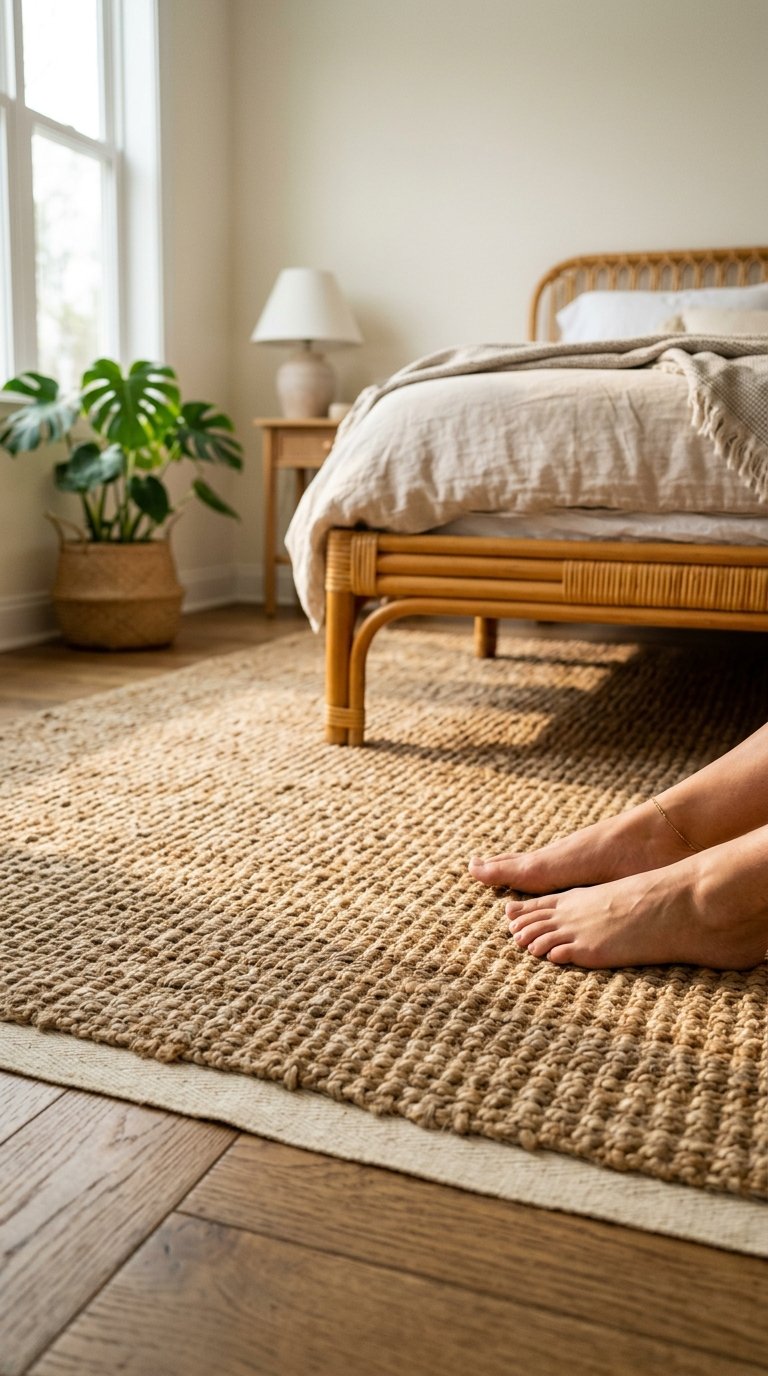 Layer a Jute Rug Over a Soft Underlay