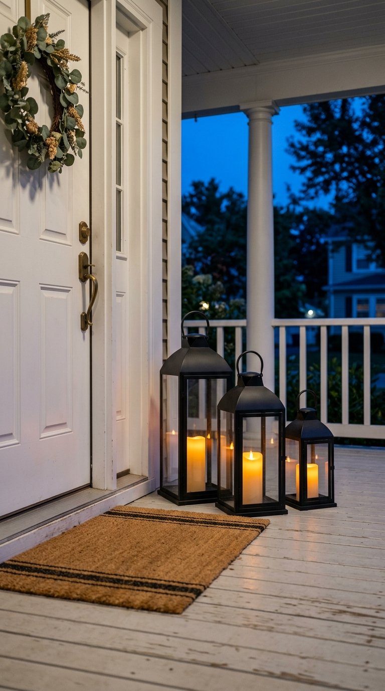 Layer an Outdoor Lantern Arrangement on Your Front Porch