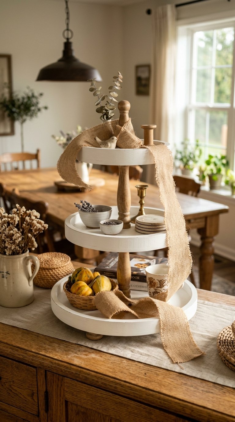 Layer in a Small Linen or Jute Runner