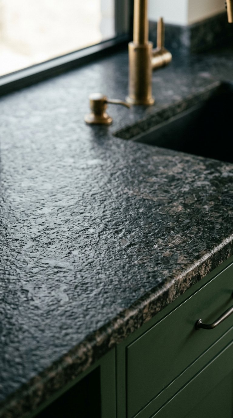 Leathered or Honed Stone Finishes