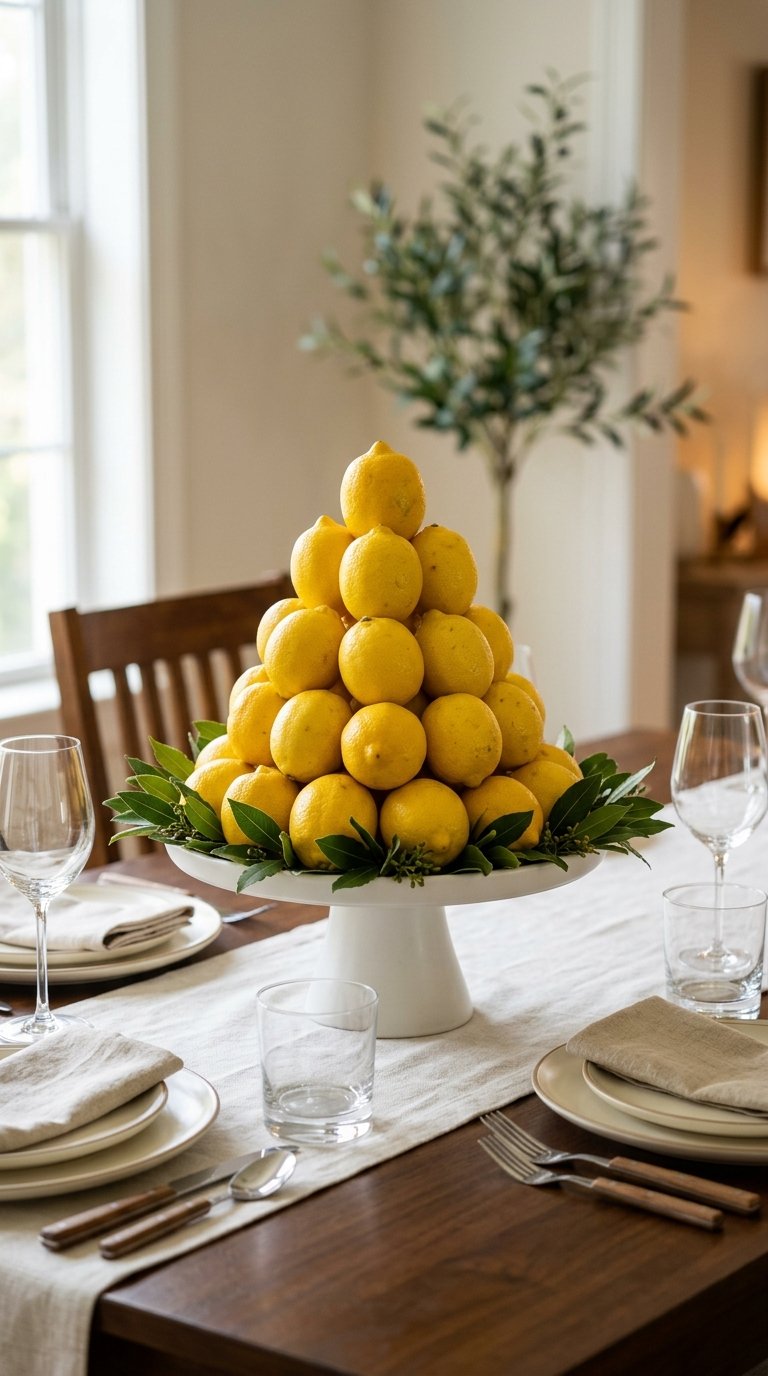 Lemon Pyramid on a Cake Stand