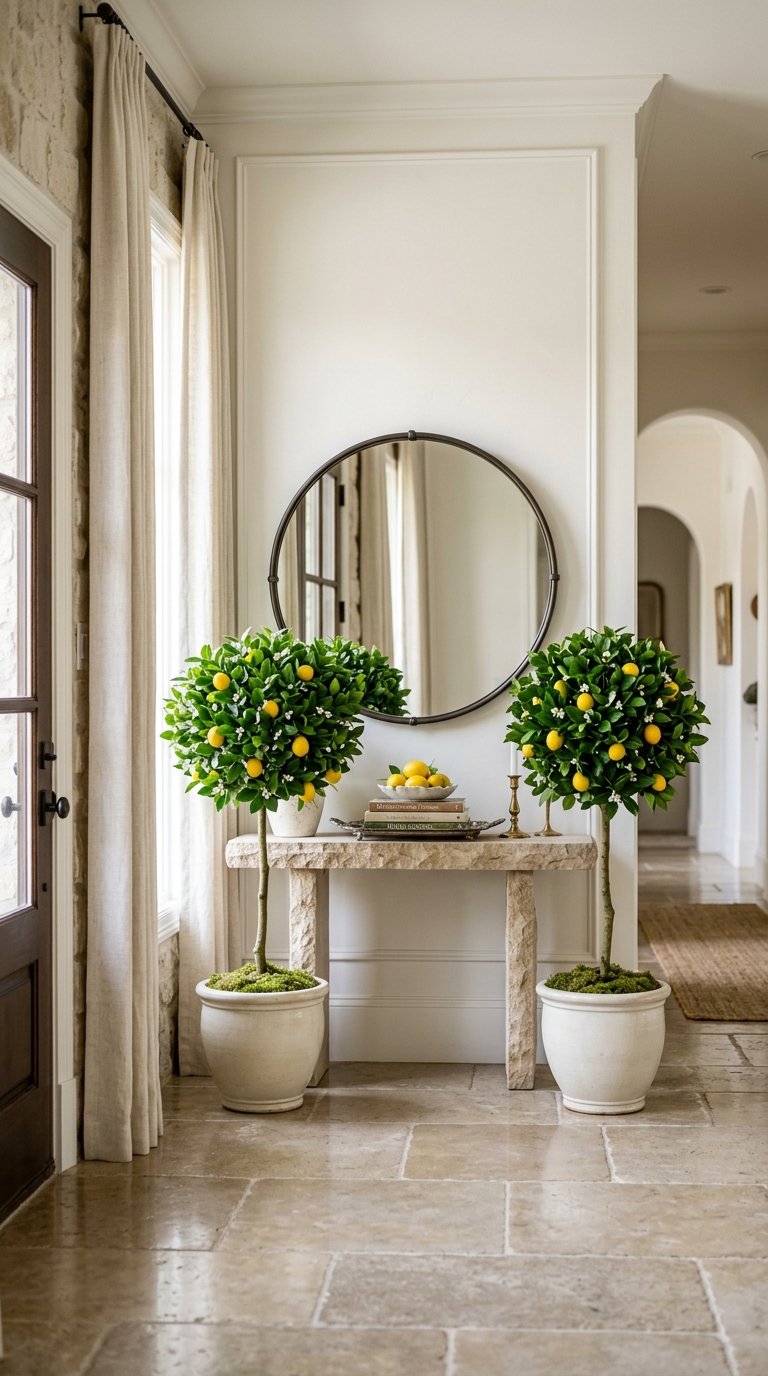 Lemon Topiary Pair in Matching Pots