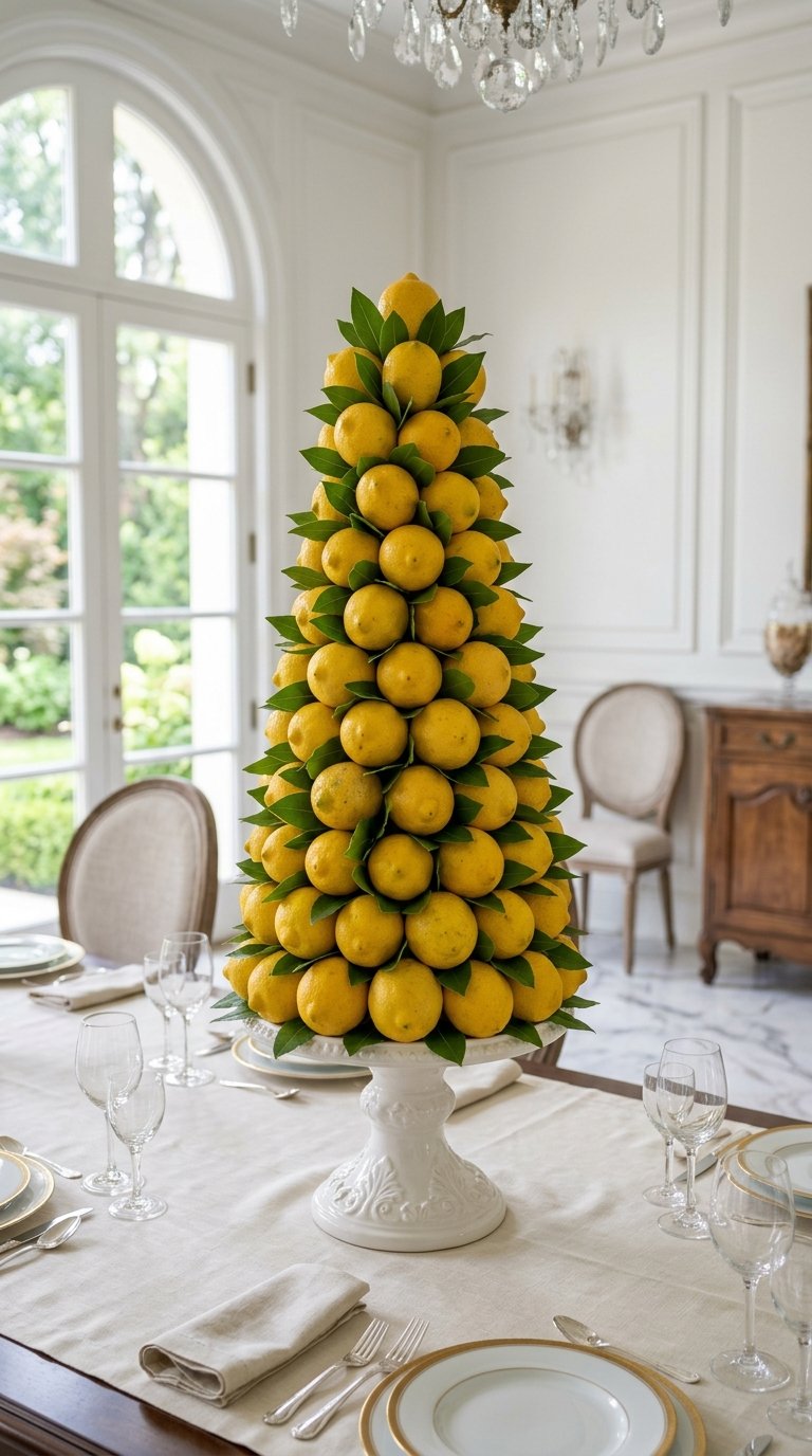 Lemon Topiary in a Foam Cone Form