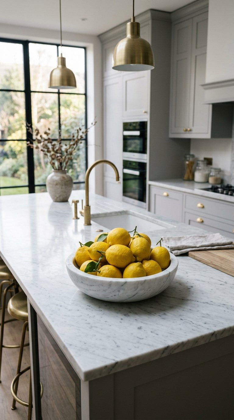 Lemons in a Marble Bowl
