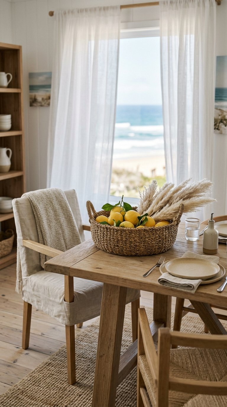 Lemons in a Woven Seagrass Basket