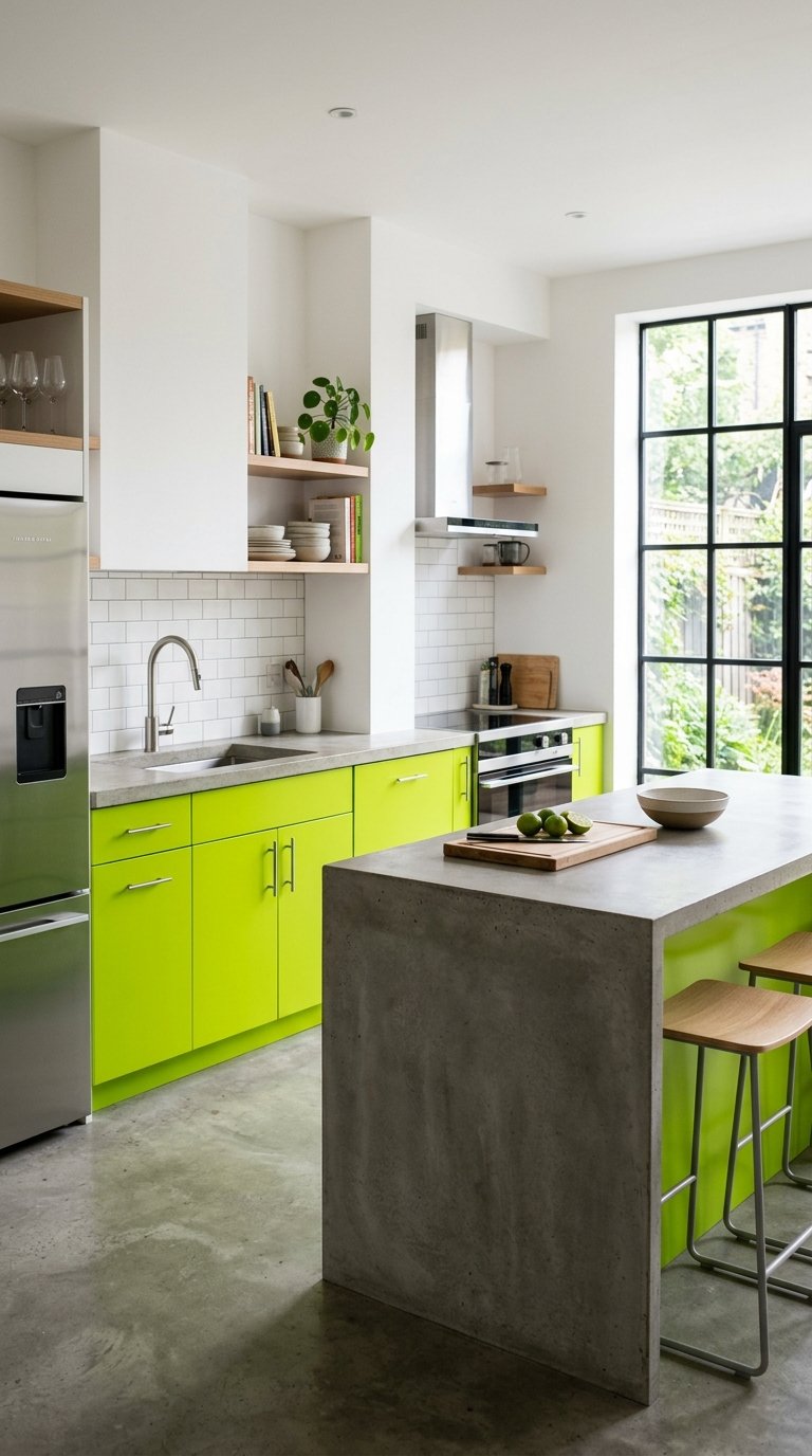 Lime Green Kitchen Cabinets for a Bold Statement