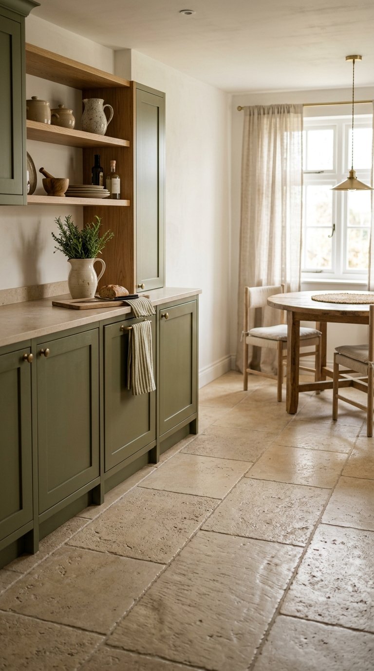 Limestone Tile With a Brushed Finish
