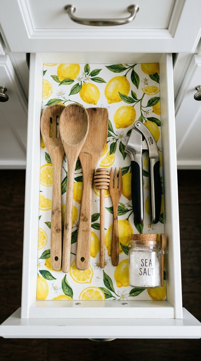 Line Your Drawers With Lemon-Print Liner