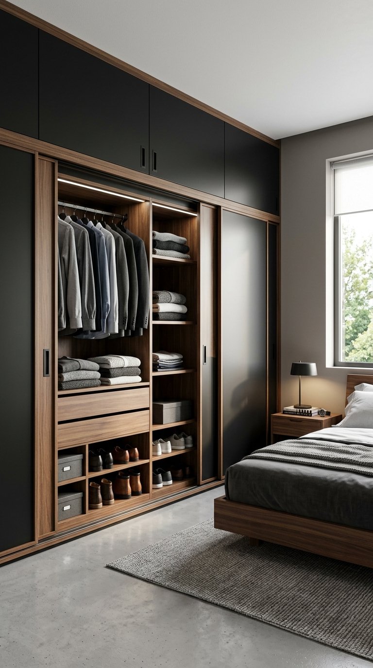 Men's Bedroom With a Dedicated Wardrobe System
