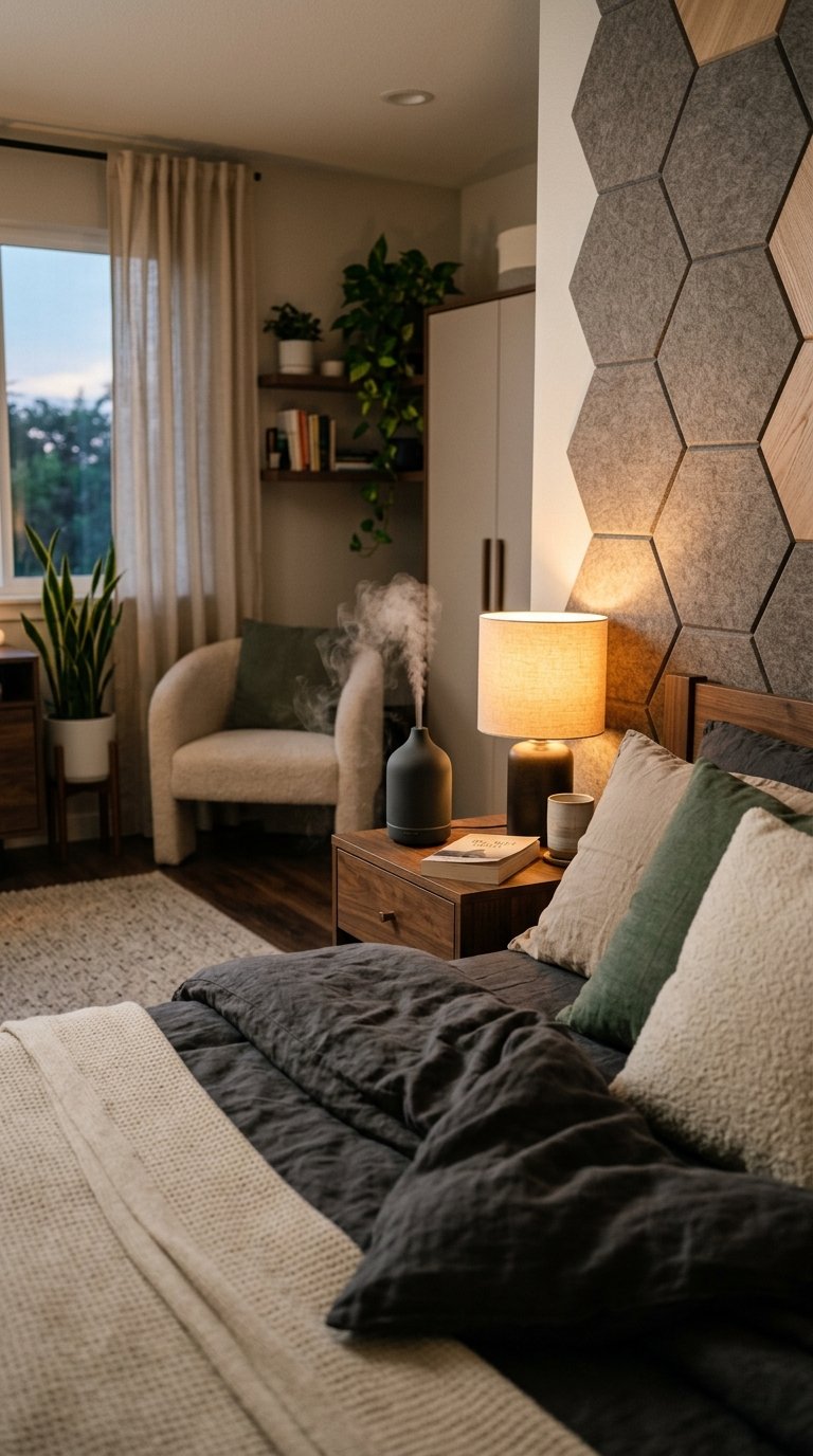 Men's Bedroom With a Scent, Sound, and Texture Strategy for a Multi-Sensory Environment