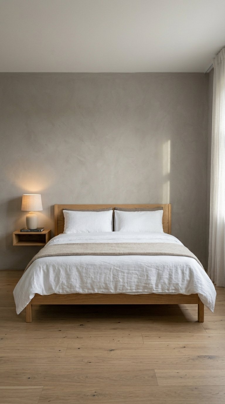 Minimalist Men's Bedroom With a Neutral Palette and Clean Lines