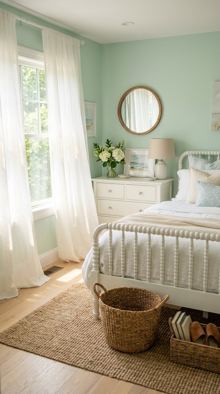  Mint Green Walls With White Furniture for a Fresh, Airy Bedroom