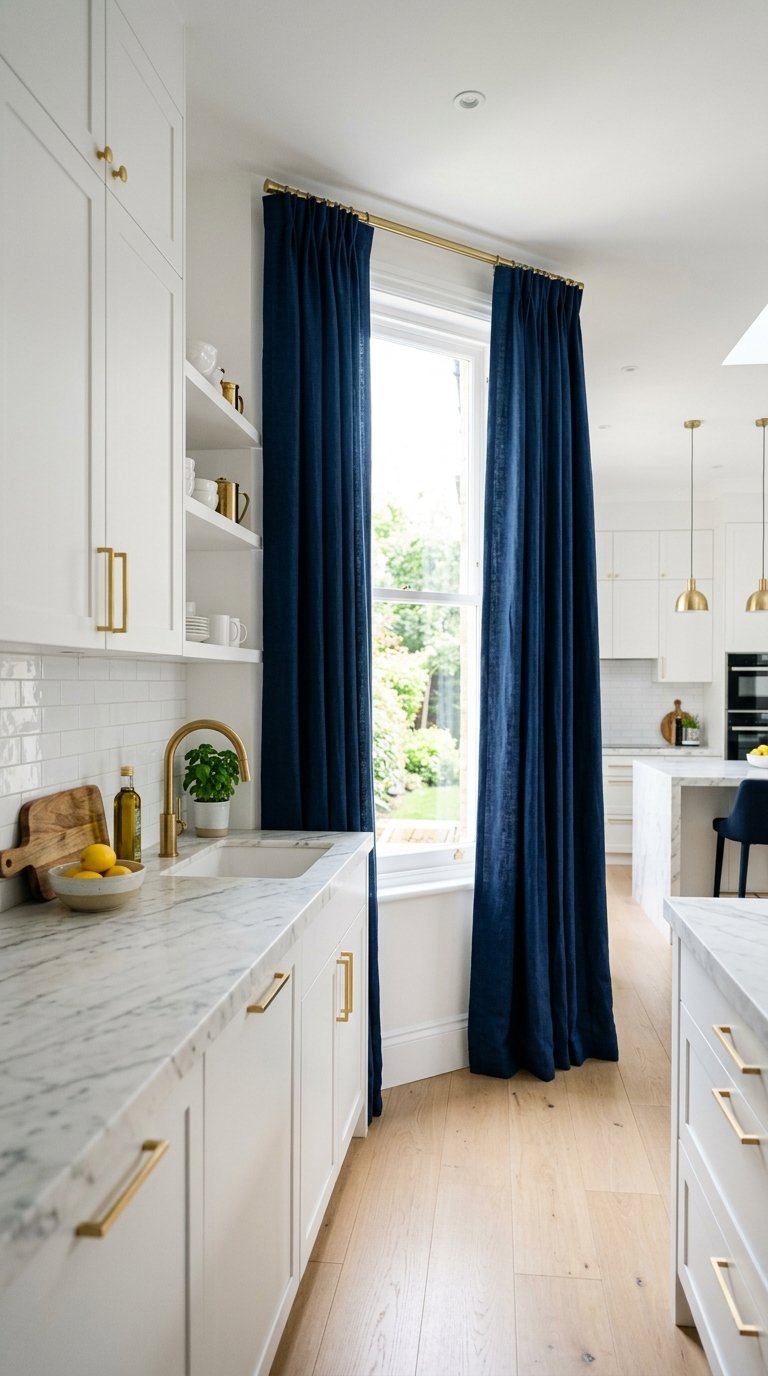 Navy Curtain Panels for a Bold Color Statement