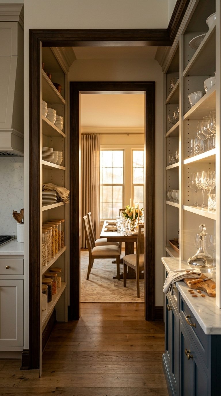 Open Butler's Pantry Between Kitchen and Dining Room