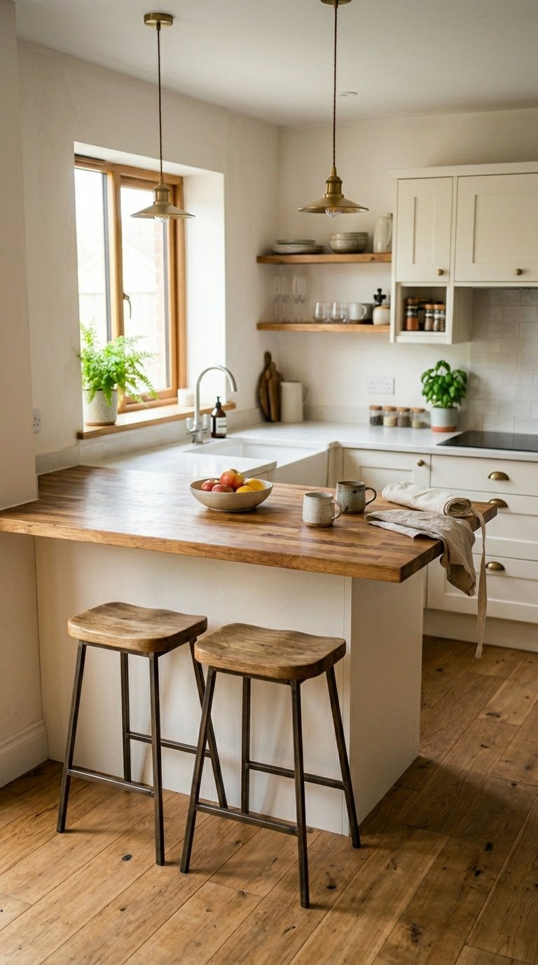 Open Kitchen Layout With a Peninsula Instead of a Full Island